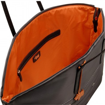 Leather Leaf Large Shoulder Bag Shale interior 62385