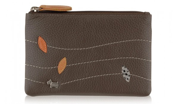 Leather Leaf Small Coin Purse Shale 85845